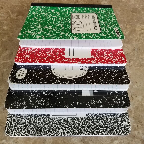 Set of 5 Wide Ruled Composition Notebooks - Picture 7 of 7